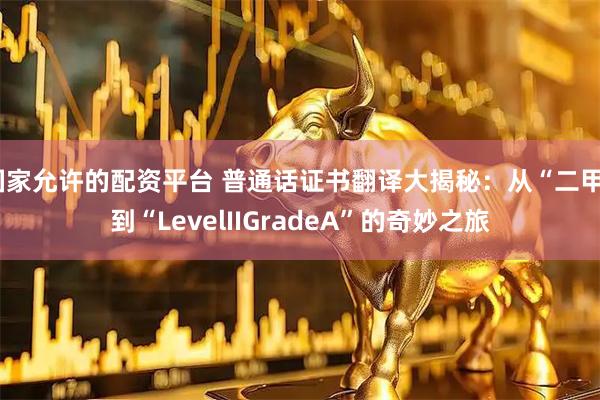 国家允许的配资平台 普通话证书翻译大揭秘：从“二甲”到“LevelIIGradeA”的奇妙之旅