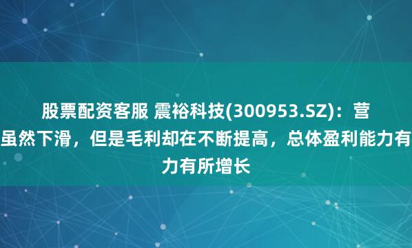 股票配资客服 震裕科技(300953.SZ)：营业收入虽然下滑，但是毛利却在不断提高，总体盈利能力有所增长